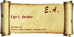 Egri Andor névjegykártya